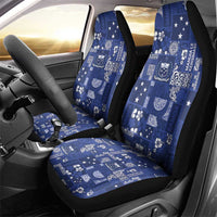 Blue Samoa Manuia Le Kerisimasi Car Seat Cover Pacific Patchwork Xmas Vibes LT9 - Polynesian Pride