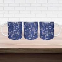 Blue Samoa Manuia Le Kerisimasi Ceramic Mug Pacific Patchwork Xmas Vibes - Polynesian Pride