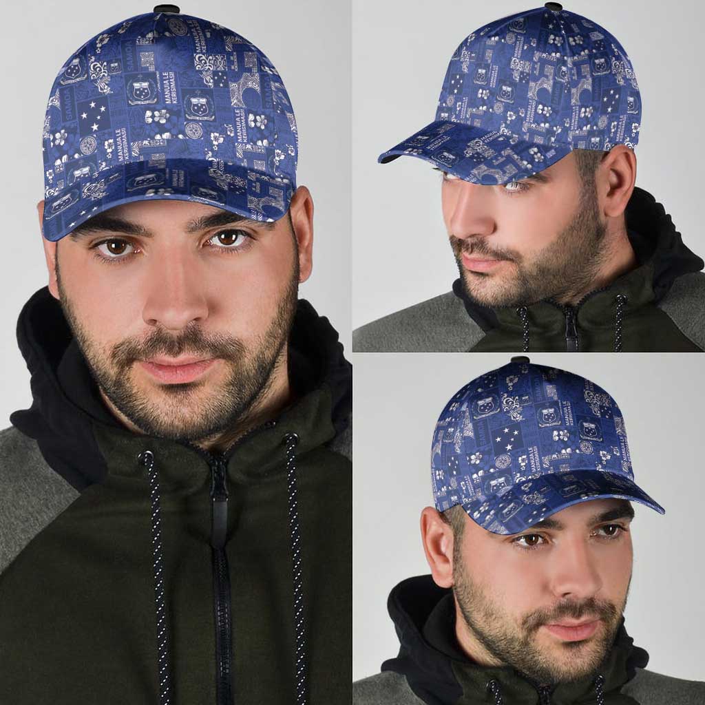 Blue Samoa Manuia Le Kerisimasi Classic Cap Pacific Patchwork Xmas Vibes - Polynesian Pride