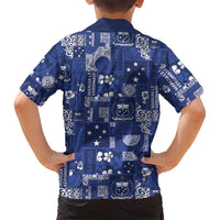 Blue Samoa Manuia Le Kerisimasi Family Matching Mermaid Dress and Hawaiian Shirt Pacific Patchwork Xmas Vibes LT9 - Polynesian Pride
