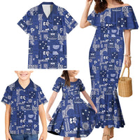 Blue Samoa Manuia Le Kerisimasi Family Matching Mermaid Dress and Hawaiian Shirt Pacific Patchwork Xmas Vibes LT9 - Polynesian Pride