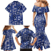 Blue Samoa Manuia Le Kerisimasi Family Matching Mermaid Dress and Hawaiian Shirt Pacific Patchwork Xmas Vibes LT9 - Polynesian Pride