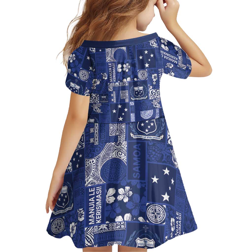 Blue Samoa Manuia Le Kerisimasi Family Matching Summer Maxi Dress and Hawaiian Shirt Pacific Patchwork Xmas Vibes LT9 - Polynesian Pride