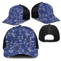 Blue Samoa Manuia Le Kerisimasi Mesh Trucker Cap Pacific Patchwork Xmas Vibes - Polynesian Pride