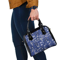 Blue Samoa Manuia Le Kerisimasi Shoulder Handbag Pacific Patchwork Xmas Vibes - Polynesian Pride