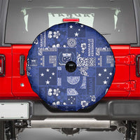 Blue Samoa Manuia Le Kerisimasi Spare Tire Cover Pacific Patchwork Xmas Vibes LT9 - Polynesian Pride