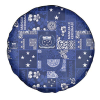 Blue Samoa Manuia Le Kerisimasi Spare Tire Cover Pacific Patchwork Xmas Vibes LT9 - Polynesian Pride
