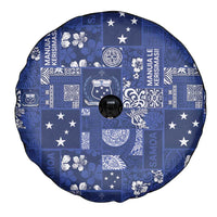 Blue Samoa Manuia Le Kerisimasi Spare Tire Cover Pacific Patchwork Xmas Vibes LT9 - Polynesian Pride