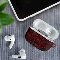 Dark Samoa Manuia Le Kerisimasi AirPods Case Pacific Patchwork Xmas Vibes - Polynesian Pride