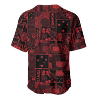 Dark Samoa Manuia Le Kerisimasi Baseball Jersey Pacific Patchwork Xmas Vibes - Polynesian Pride