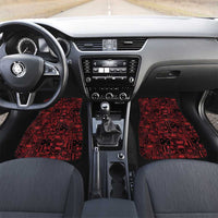 Dark Samoa Manuia Le Kerisimasi Car Mats Pacific Patchwork Xmas Vibes - Polynesian Pride