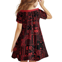 Dark Samoa Manuia Le Kerisimasi Family Matching Off Shoulder Maxi Dress and Hawaiian Shirt Pacific Patchwork Xmas Vibes LT9 - Polynesian Pride