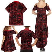 Dark Samoa Manuia Le Kerisimasi Family Matching Summer Maxi Dress and Hawaiian Shirt Pacific Patchwork Xmas Vibes LT9 - Polynesian Pride