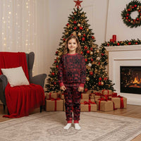 Dark Samoa Manuia Le Kerisimasi Christmas Pajama Set Pacific Patchwork Xmas Vibes - Polynesian Pride