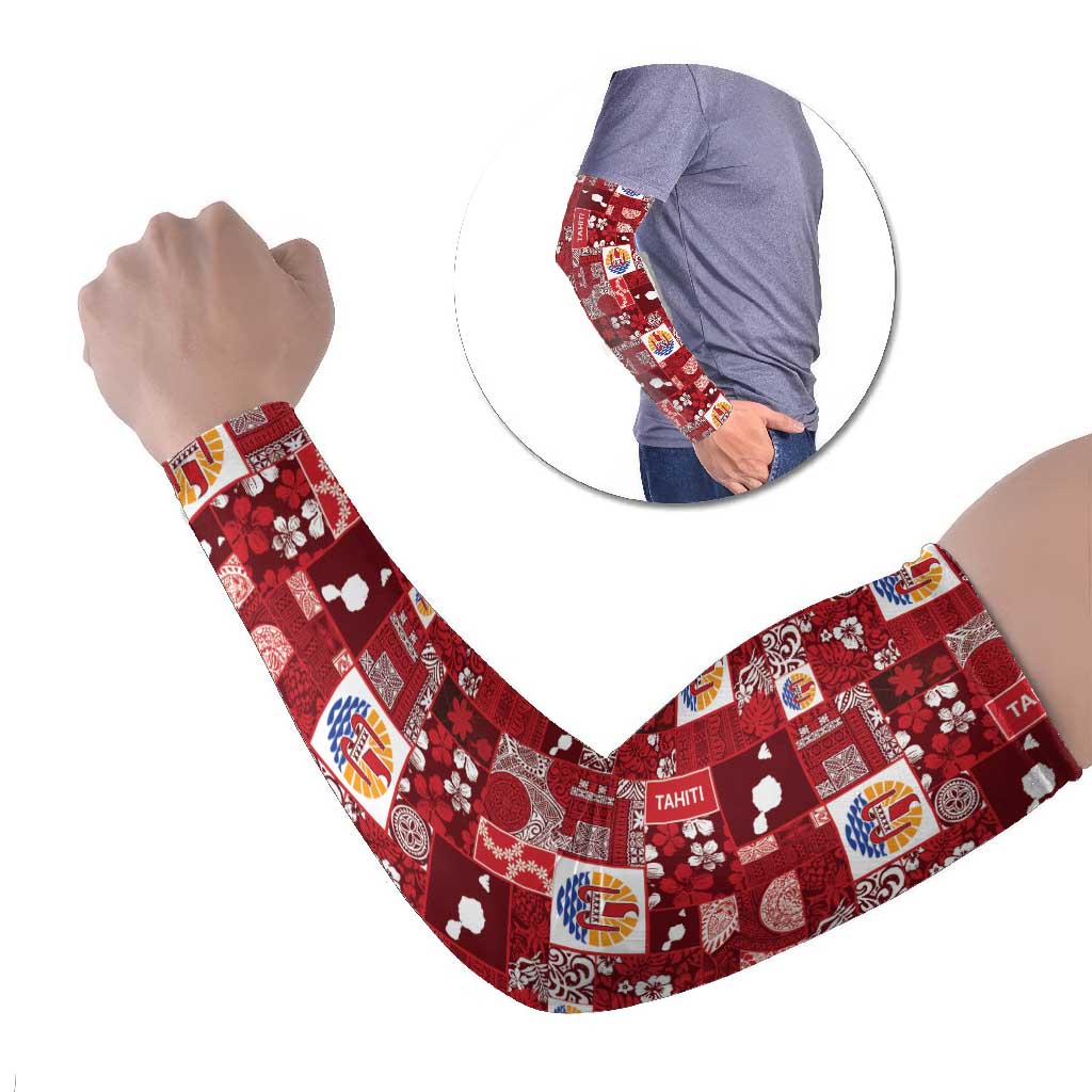 Tahiti Oaoa I Teie Noera Arm Sleeves Pacific Patchwork Xmas Vibes - Polynesian Pride