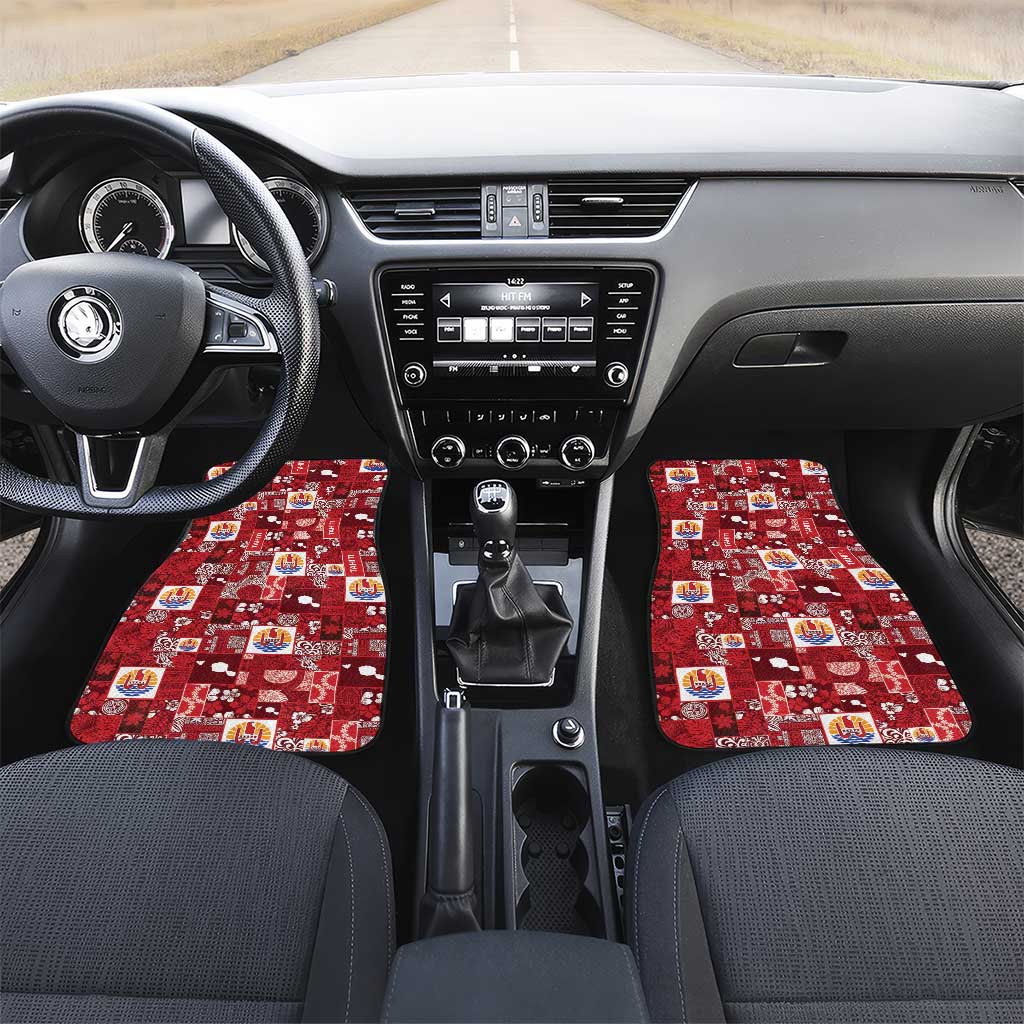 Tahiti Oaoa I Teie Noera Car Mats Pacific Patchwork Xmas Vibes - Polynesian Pride