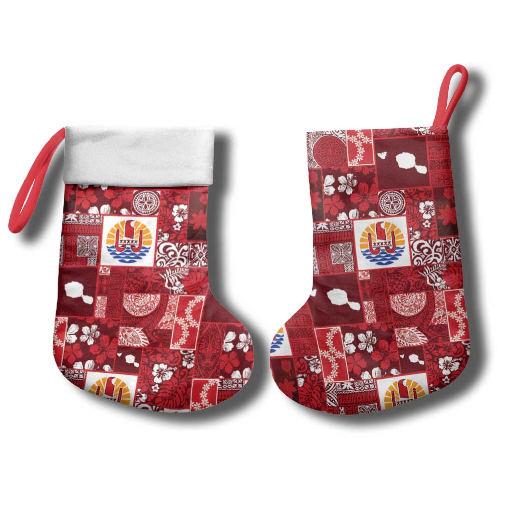 Tahiti Oaoa I Teie Noera Christmas Stocking Pacific Patchwork Xmas Vibes LT9 - Polynesian Pride