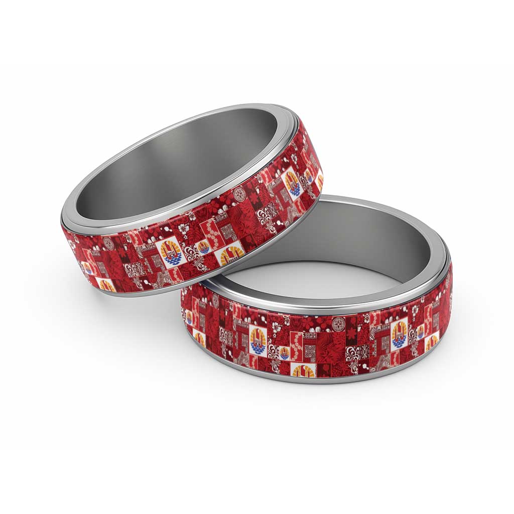 Tahiti Oaoa I Teie Noera Classic Ring Pacific Patchwork Xmas Vibes - Polynesian Pride