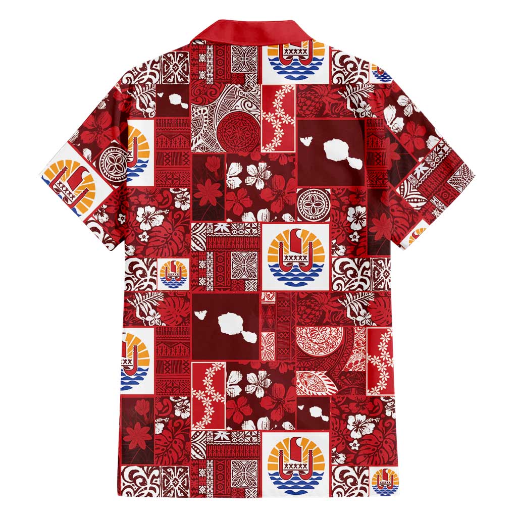 Tahiti Oaoa I Teie Noera Family Matching Off The Shoulder Long Sleeve Dress and Hawaiian Shirt Pacific Patchwork Xmas Vibes LT9 - Polynesian Pride