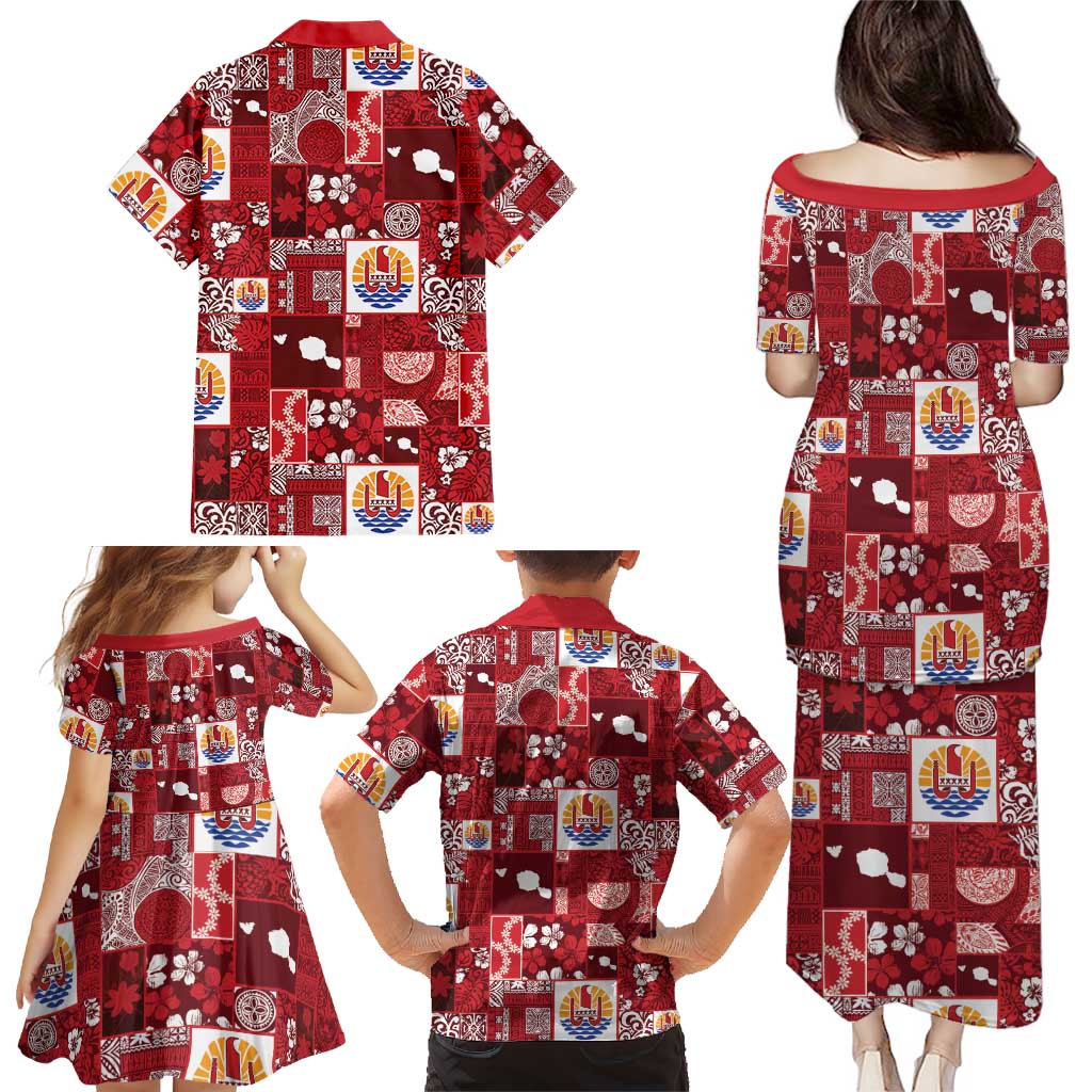 Tahiti Oaoa I Teie Noera Family Matching Puletasi and Hawaiian Shirt Pacific Patchwork Xmas Vibes LT9 - Polynesian Pride