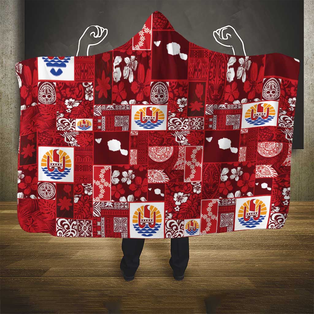 Tahiti Oaoa I Teie Noera Hooded Blanket Pacific Patchwork Xmas Vibes LT9 - Polynesian Pride