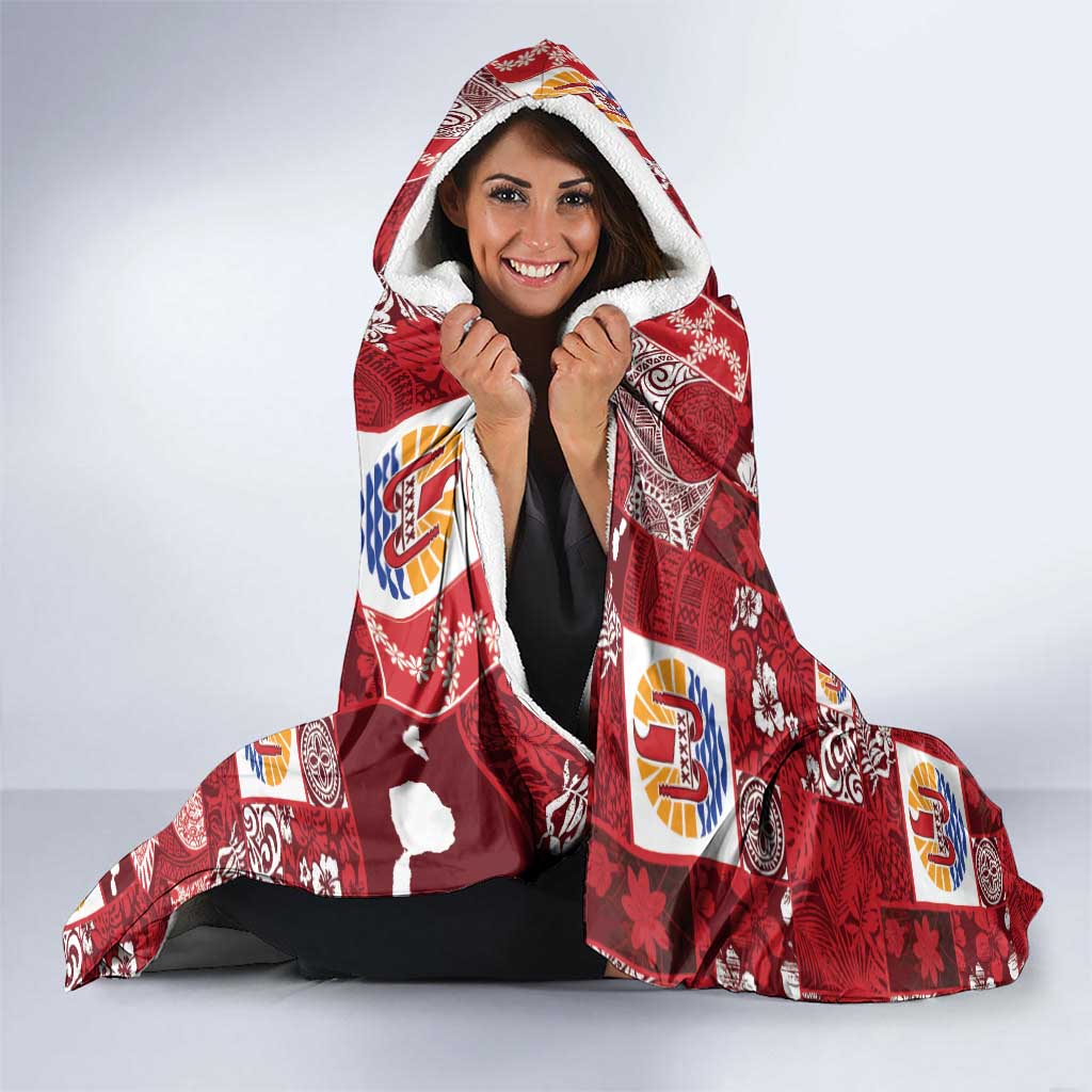 Tahiti Oaoa I Teie Noera Hooded Blanket Pacific Patchwork Xmas Vibes LT9 - Polynesian Pride