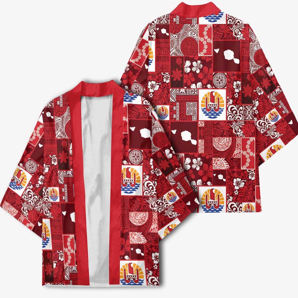 Tahiti Oaoa I Teie Noera Kimono Pacific Patchwork Xmas Vibes LT9 - Polynesian Pride