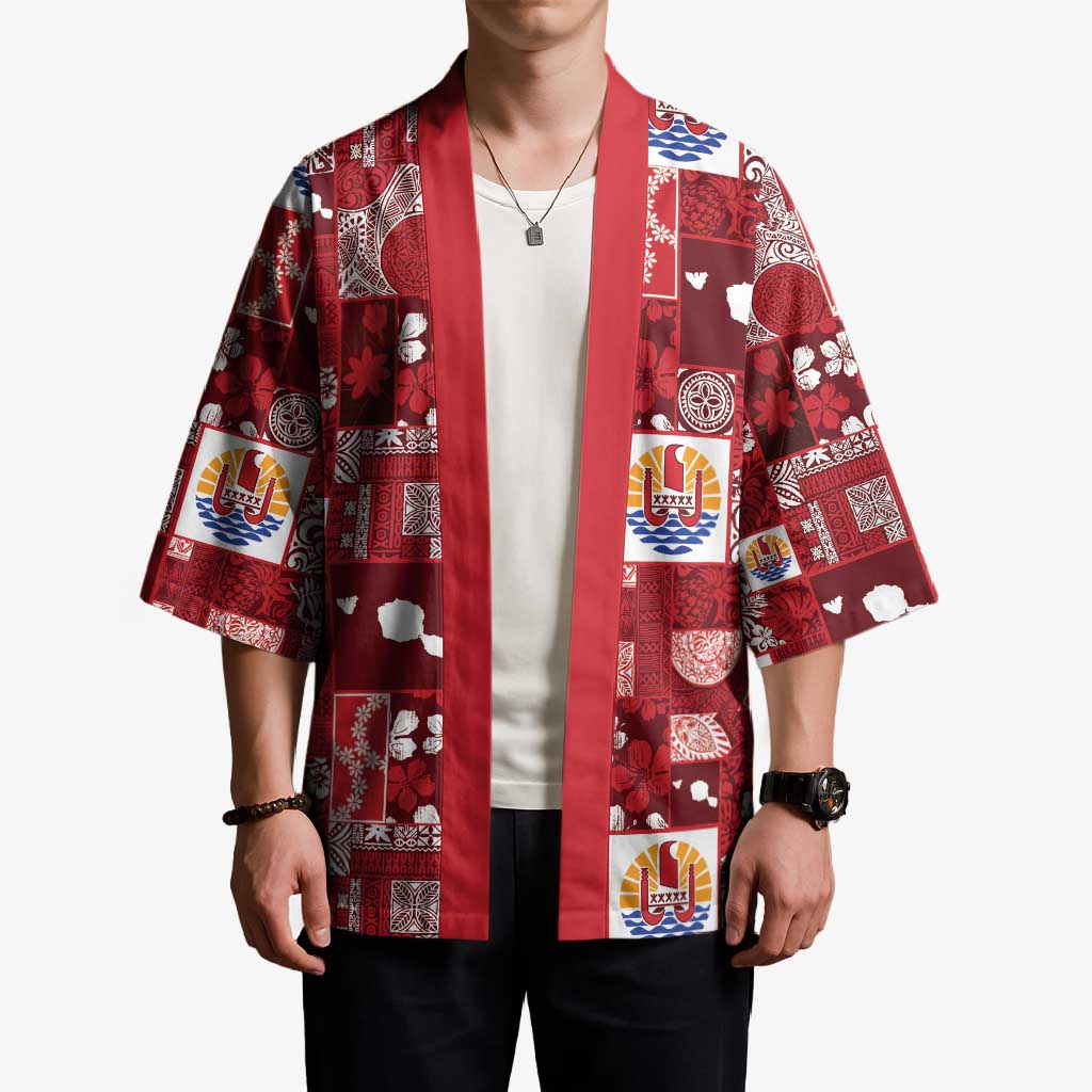 Tahiti Oaoa I Teie Noera Kimono Pacific Patchwork Xmas Vibes LT9 - Polynesian Pride