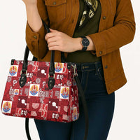 Tahiti Oaoa I Teie Noera Leather Bag Pacific Patchwork Xmas Vibes - Polynesian Pride