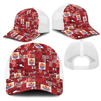 Tahiti Oaoa I Teie Noera Mesh Trucker Cap Pacific Patchwork Xmas Vibes LT9 - Polynesian Pride