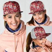 Tahiti Oaoa I Teie Noera Mesh Trucker Cap Pacific Patchwork Xmas Vibes LT9 - Polynesian Pride
