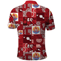 Tahiti Oaoa I Teie Noera Polo Shirt Pacific Patchwork Xmas Vibes LT9 - Polynesian Pride