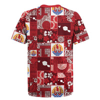 Tahiti Oaoa I Teie Noera Rugby Jersey Pacific Patchwork Xmas Vibes - Polynesian Pride