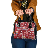 Tahiti Oaoa I Teie Noera Shoulder Handbag Pacific Patchwork Xmas Vibes LT9 One Size Red - Polynesian Pride