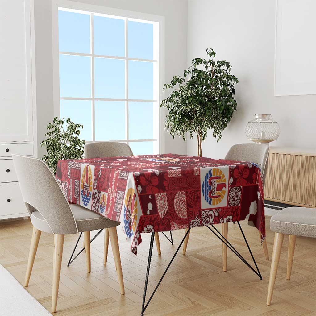 Tahiti Oaoa I Teie Noera Tablecloth Pacific Patchwork Xmas Vibes - Polynesian Pride