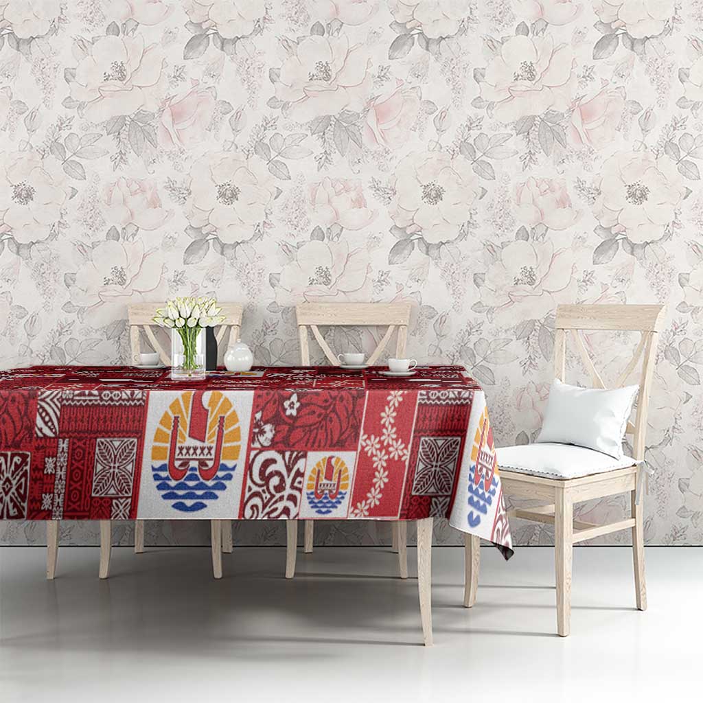 Tahiti Oaoa I Teie Noera Tablecloth Pacific Patchwork Xmas Vibes - Polynesian Pride