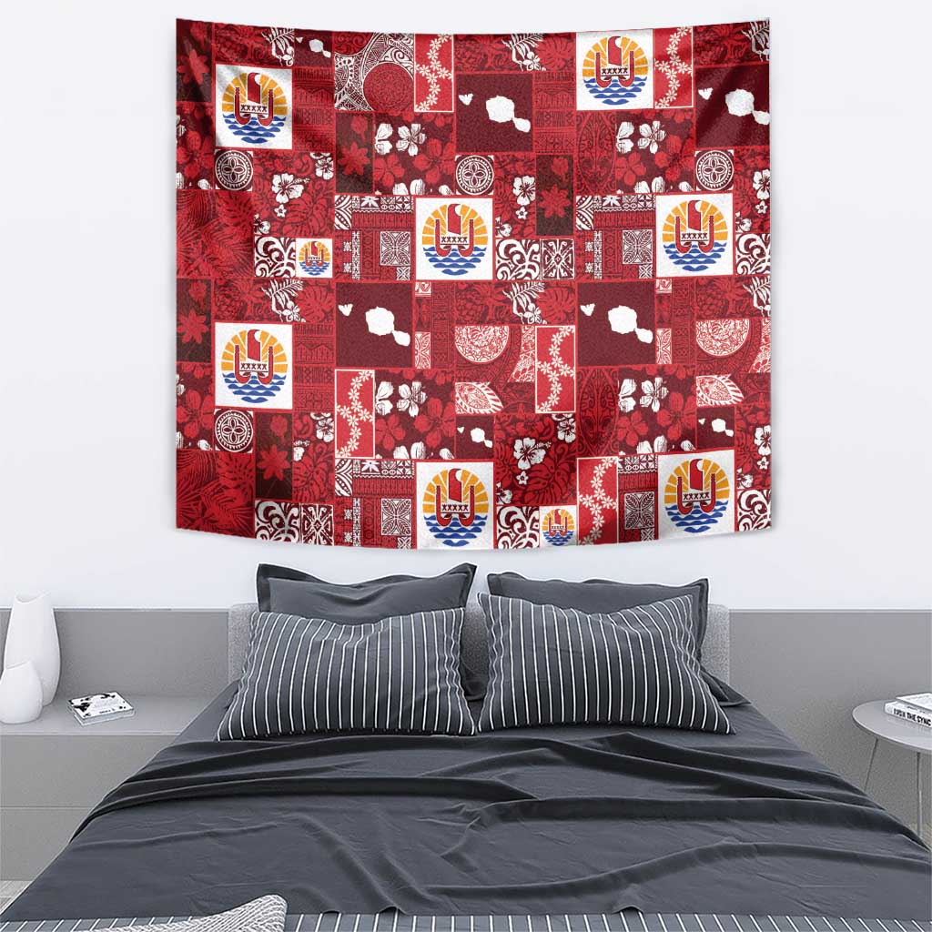 Tahiti Oaoa I Teie Noera Tapestry Pacific Patchwork Xmas Vibes LT9 - Polynesian Pride