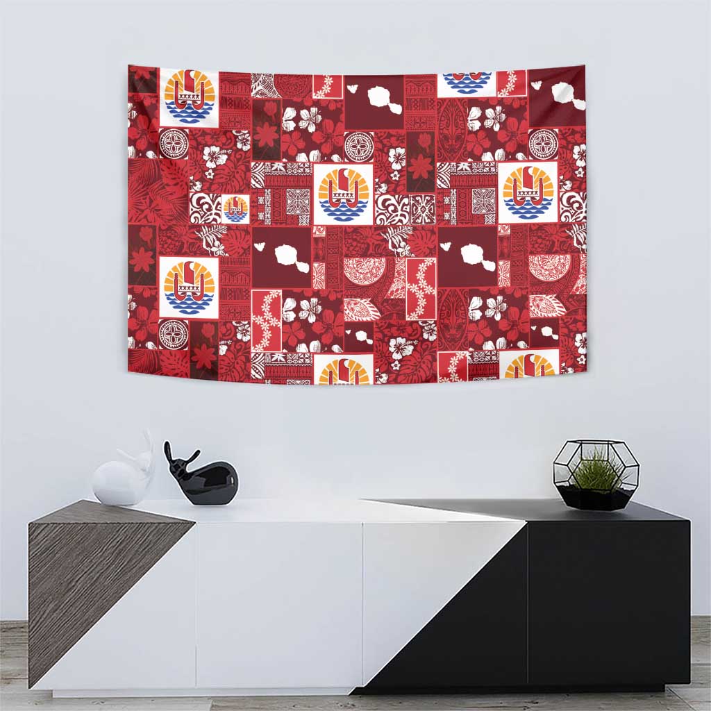 Tahiti Oaoa I Teie Noera Tapestry Pacific Patchwork Xmas Vibes LT9 - Polynesian Pride