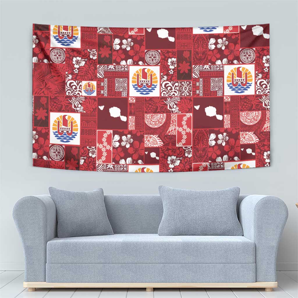 Tahiti Oaoa I Teie Noera Tapestry Pacific Patchwork Xmas Vibes LT9 - Polynesian Pride