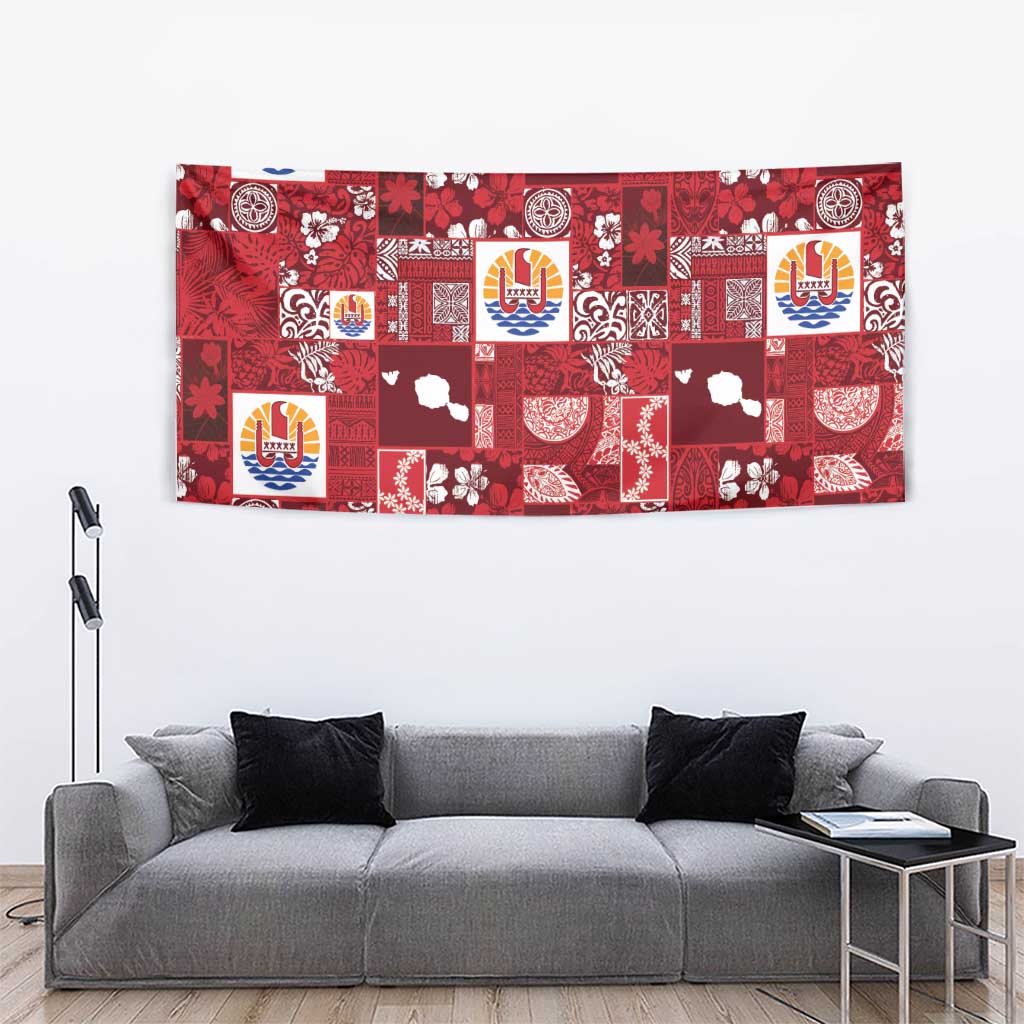 Tahiti Oaoa I Teie Noera Tapestry Pacific Patchwork Xmas Vibes LT9 - Polynesian Pride