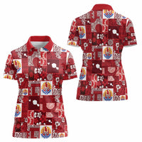 Tahiti Oaoa I Teie Noera Women Polo Shirt Pacific Patchwork Xmas Vibes - Polynesian Pride