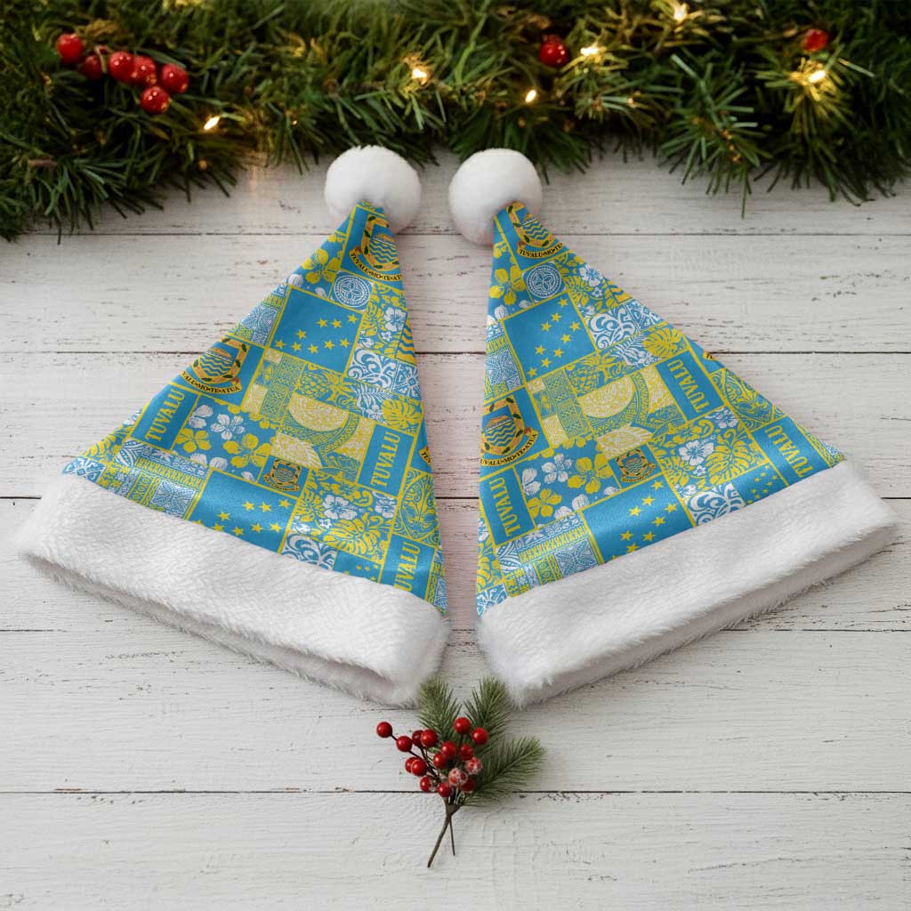 Tuvalu Manuia te Kilisimasi Christmas Santa Hat Pacific Patchwork Xmas Vibes - Polynesian Pride