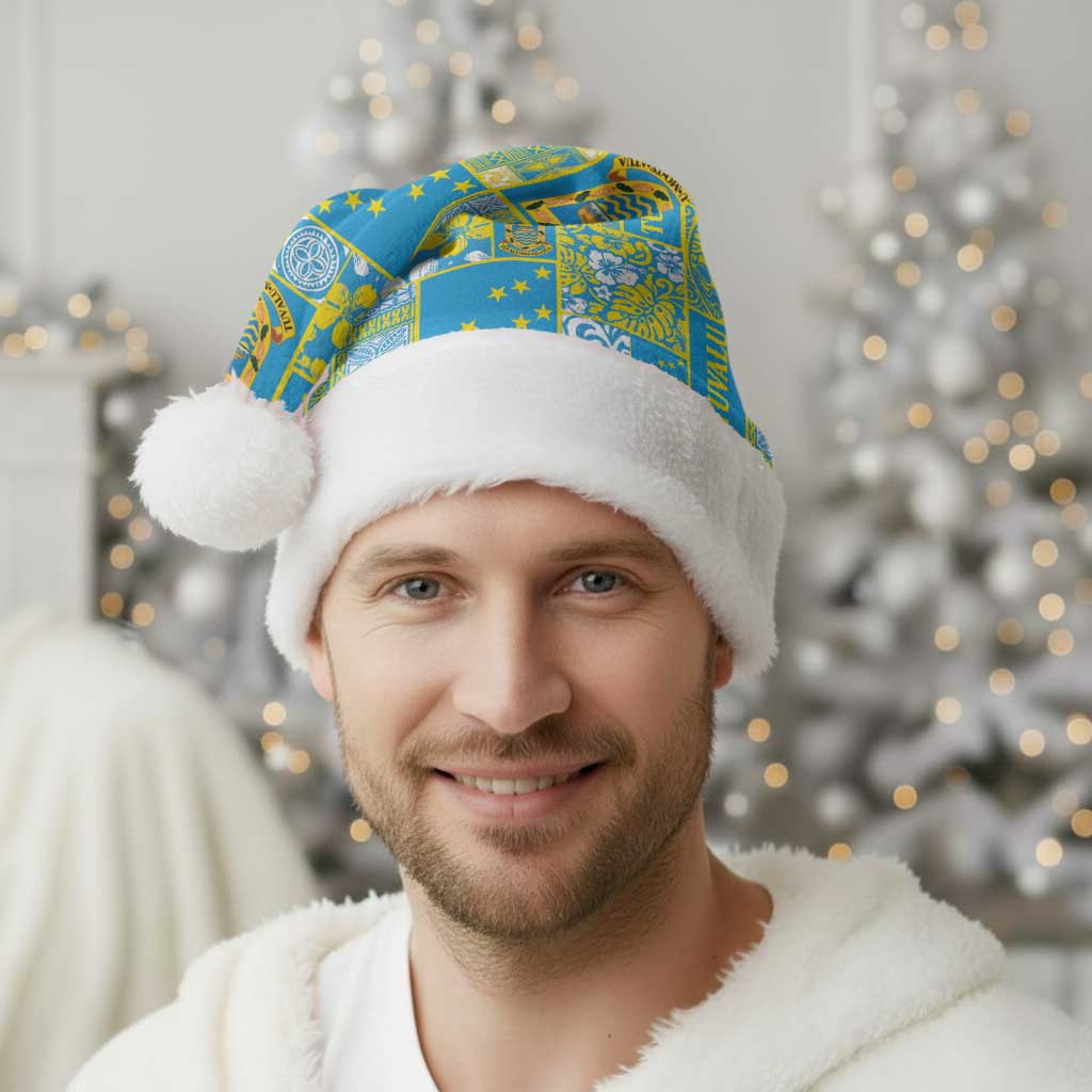 Tuvalu Manuia te Kilisimasi Christmas Santa Hat Pacific Patchwork Xmas Vibes - Polynesian Pride