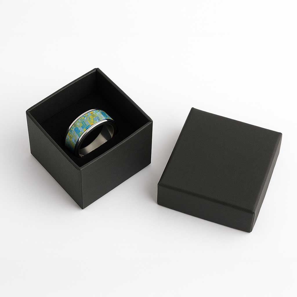 Tuvalu Manuia te Kilisimasi Classic Ring Pacific Patchwork Xmas Vibes - Polynesian Pride