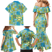 Tuvalu Manuia te Kilisimasi Family Matching Mermaid Dress and Hawaiian Shirt Pacific Patchwork Xmas Vibes LT9 - Polynesian Pride