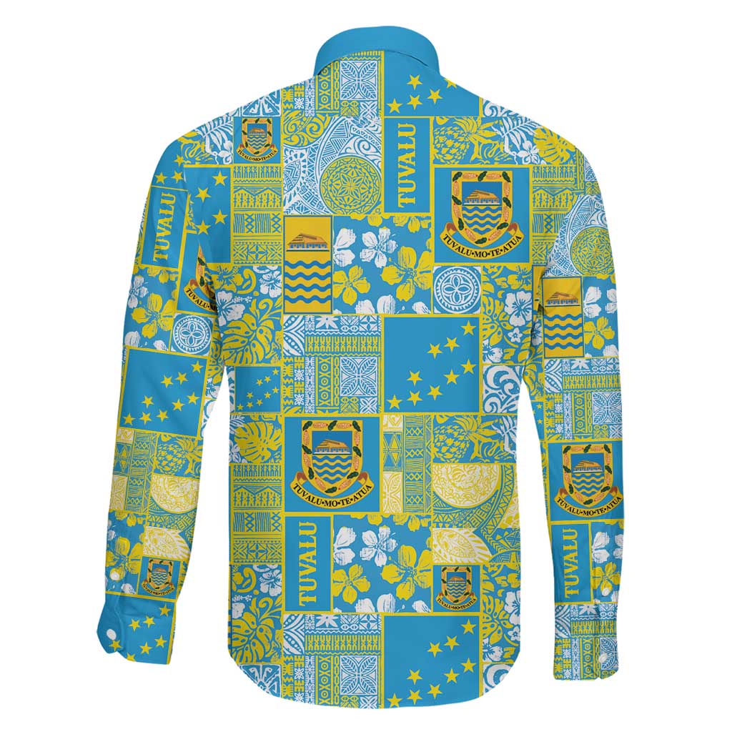 Tuvalu Manuia te Kilisimasi Family Matching Off The Shoulder Long Sleeve Dress and Hawaiian Shirt Pacific Patchwork Xmas Vibes LT9 - Polynesian Pride
