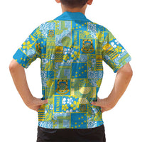 Tuvalu Manuia te Kilisimasi Family Matching Off Shoulder Maxi Dress and Hawaiian Shirt Pacific Patchwork Xmas Vibes LT9 - Polynesian Pride