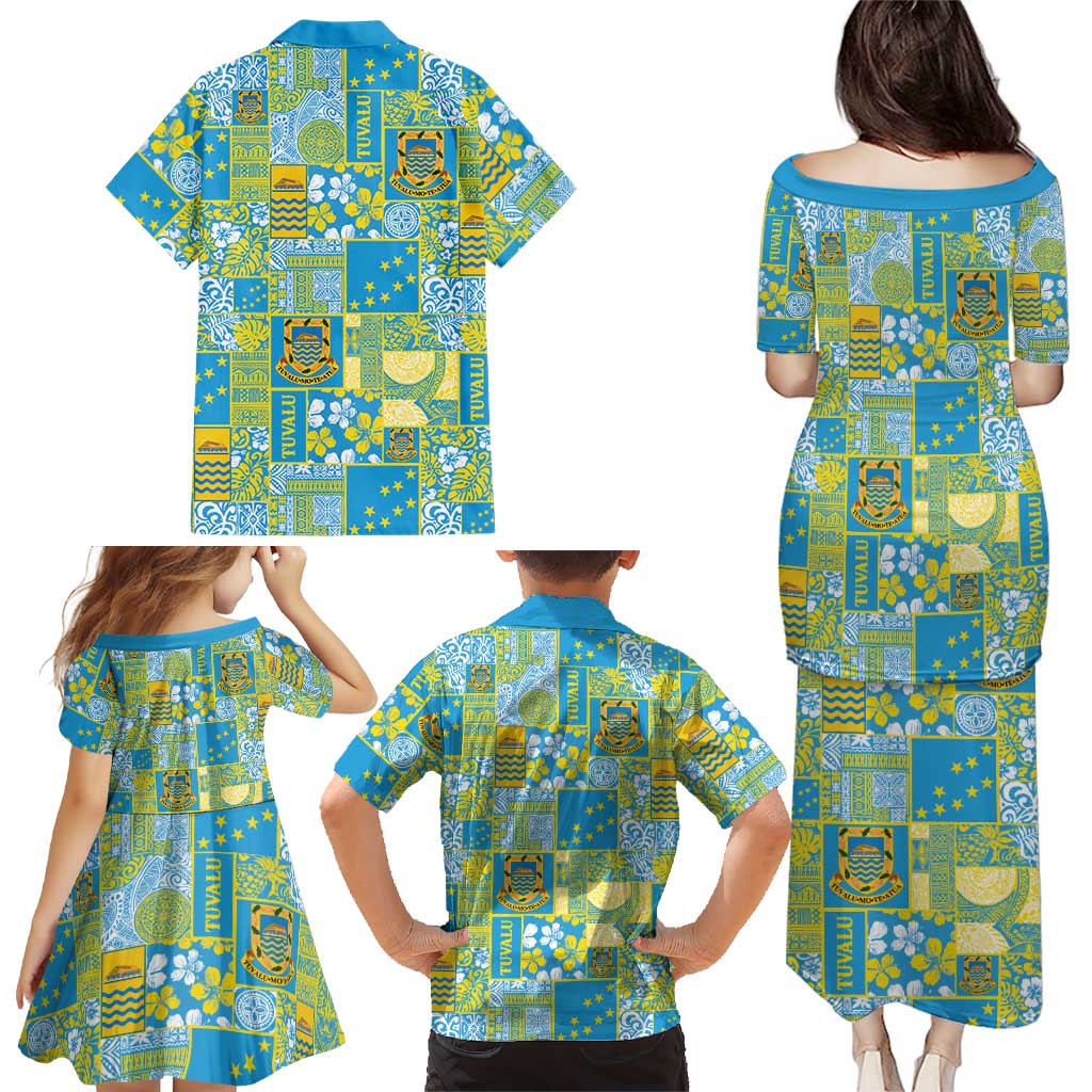 Tuvalu Manuia te Kilisimasi Family Matching Puletasi and Hawaiian Shirt Pacific Patchwork Xmas Vibes LT9 - Polynesian Pride