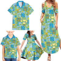Tuvalu Manuia te Kilisimasi Family Matching Summer Maxi Dress and Hawaiian Shirt Pacific Patchwork Xmas Vibes LT9 - Polynesian Pride