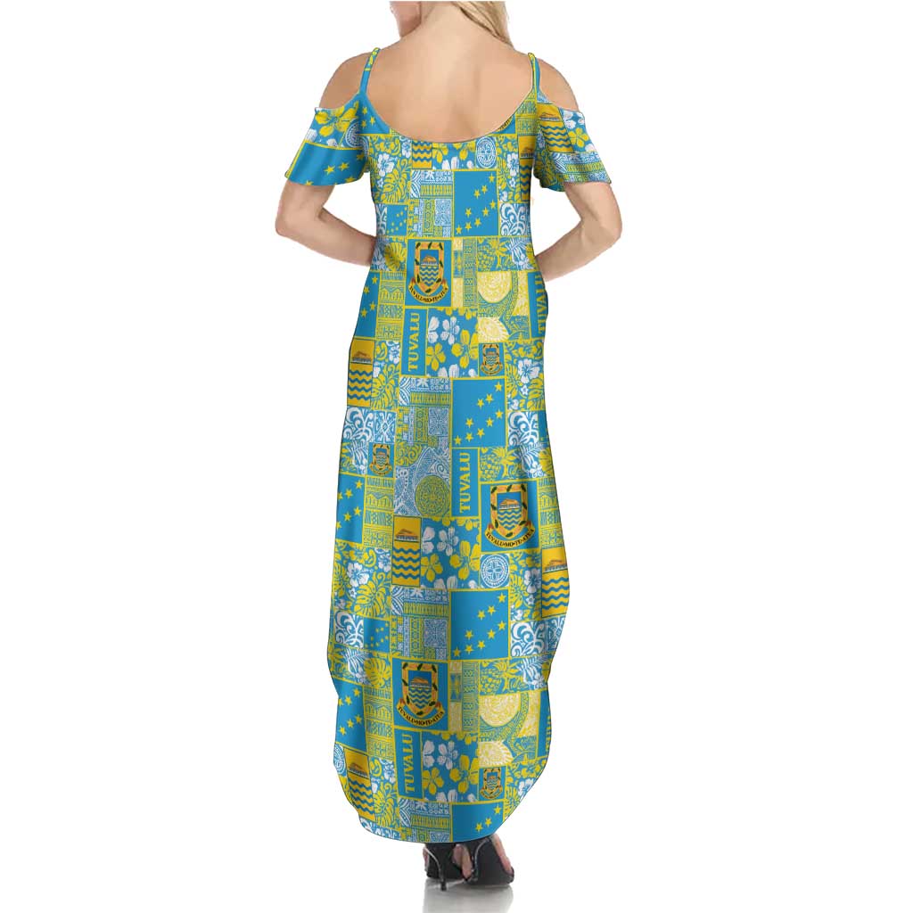 Tuvalu Manuia te Kilisimasi Family Matching Summer Maxi Dress and Hawaiian Shirt Pacific Patchwork Xmas Vibes LT9 - Polynesian Pride
